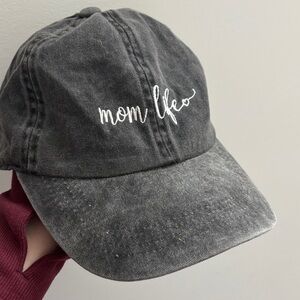 “Mom life” Stylish Gray Denim Cap